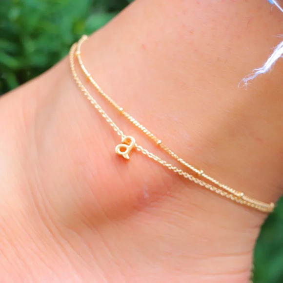 💛GOLD A to Z LETTER SPARKLE INITIAL ANKLET ALPHABET BRACELET GIFT, ELDM22279 - Picture 9 of 11